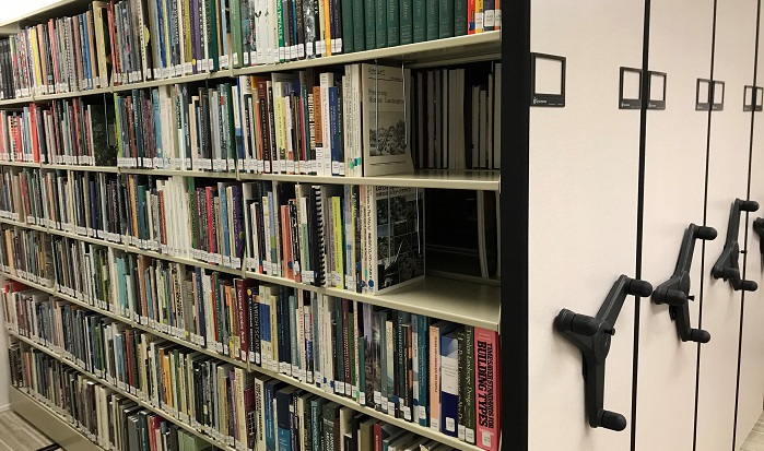 Library Header Movable shelving in the ASLA Professional Practice Library